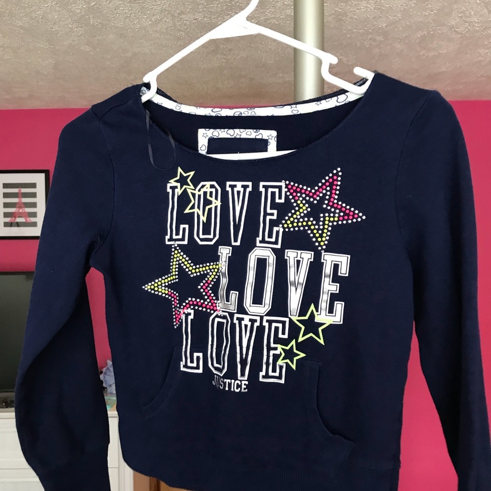 Girls Justice crew sweatshirt with Kangaroo pocket